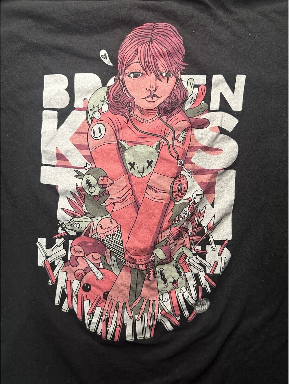 Ten Hundred Artist Tee Anime Girl Graphic Shirt Black XL Streetwear